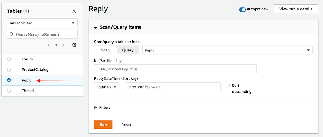 Item Explorer Expand Tables
