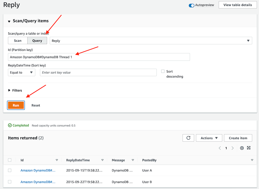 Item Explorer Query Reply 1