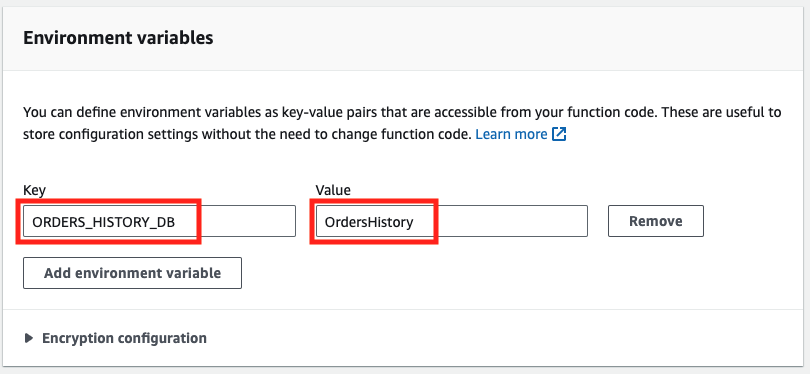 AWS Lambda function console