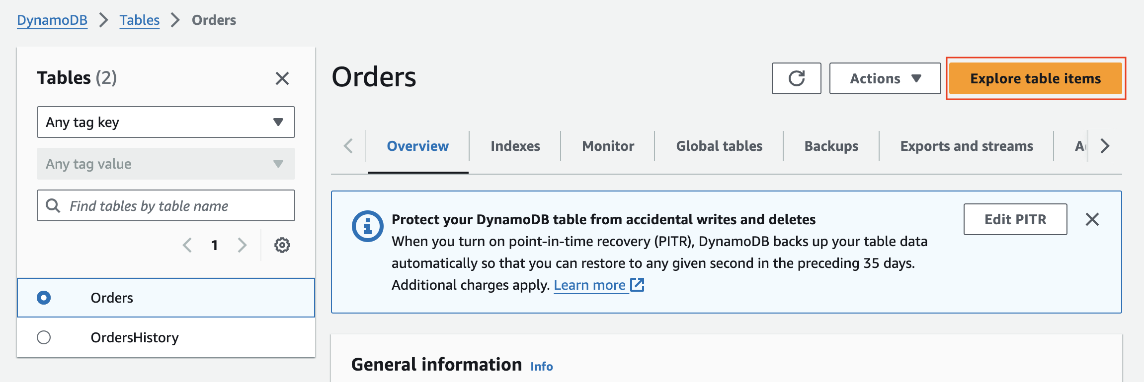 AWS Lambda function console