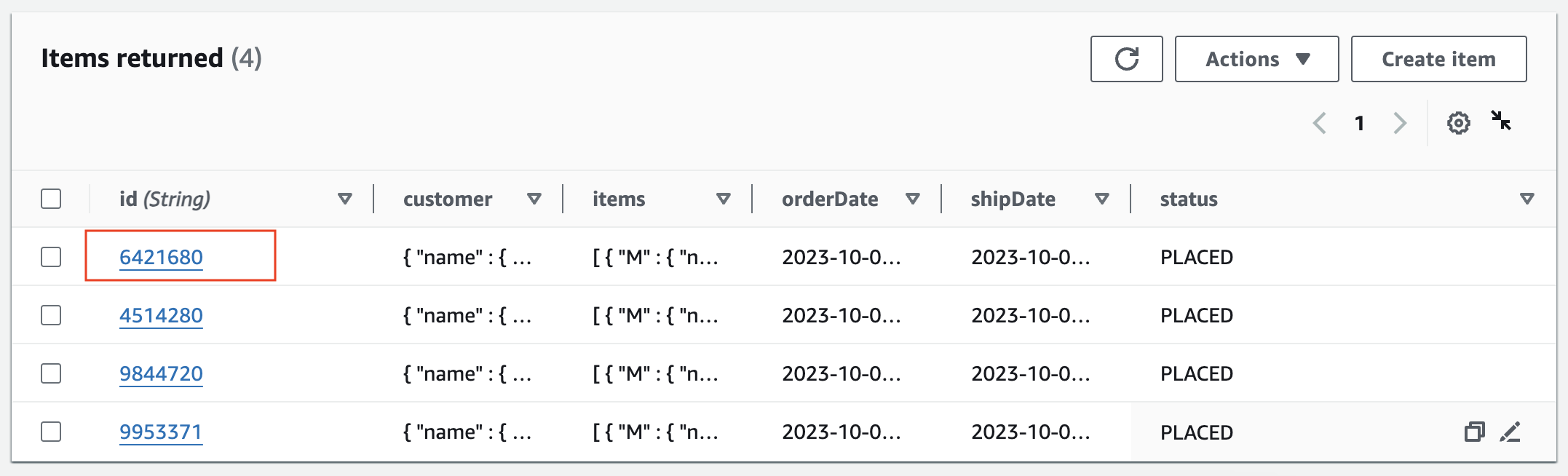 AWS Lambda function console